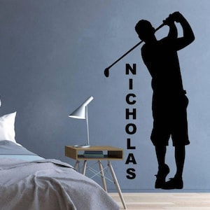 Personalized Golf Gift - Golf Decor - Golf Wall Decor - Mens Golf Gifts - Sports Decor - Sports Decal - Golf Wall Decal image 1