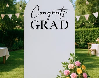 Congrats Grad Vinyl Decal, Graduation Party Sign Lettering, Backdrop Decal for Class of 2026