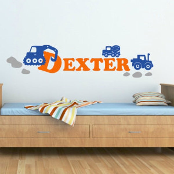 Construction Wall Name Decal Etsy
