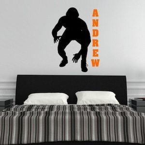 Wrestler Wall Decal, Wrestler Decal for Wall, Wrestling Decal, Wresting Décor Boys Room, Large Wall Decals for Boys, Vinyl Wall Decals Name