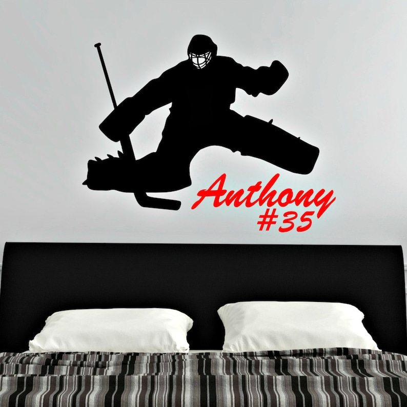 Personalized Hockey Goalie Vinyl Wall Decal with Name and Etsy