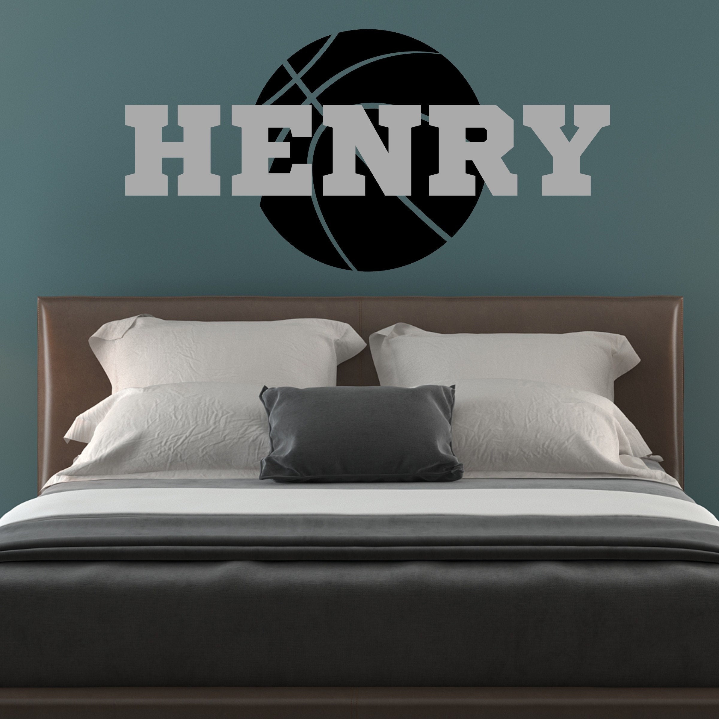 Custom Basketball Wall Decor for Boys Girls Bedroom, Personalized Vinyl Basketball Wall Sticker Name, Gender Neutral Inclusive Sports Decal