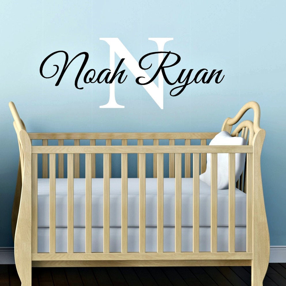 Baby Name Decal - Baby Name Art - Monogram Decal -Personalized Decal - Custom Initial Decal - Nursery Decor - Baby Shower Gift - Custom Gift