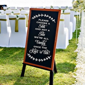 Pick a Seat Not a Side Chalkboard Decal Sign, Seating Sign, Pick a Seat  Sign, Wedding Seating, Wedding Signage, Wedding Decor, Ceremony 