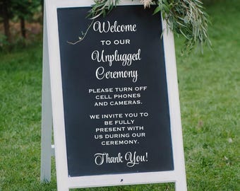 Unplugged Ceremony - Chalkboard Letters - Unplugged Wedding Sign Decals - No Cell Phones