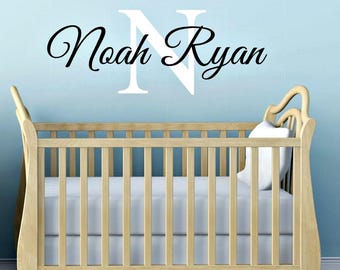 Baby Name Decal - Baby Name Art - Monogram Decal -Personalized Decal - Custom Initial Decal - Nursery Decor - Baby Shower Gift - Custom Gift