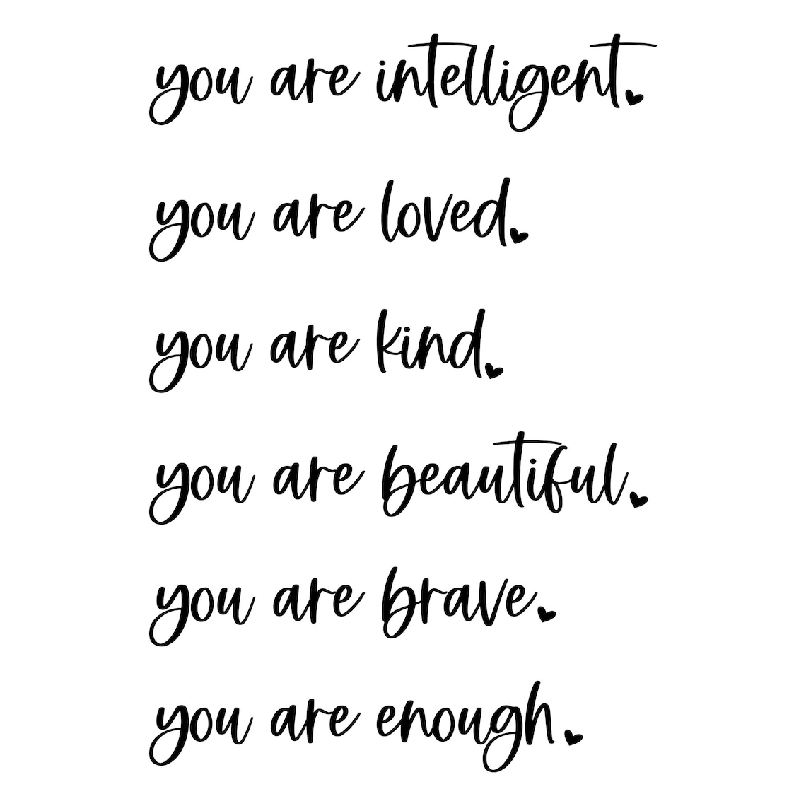 Positive Affirmation Stickers Decals You Are Enough Etsy