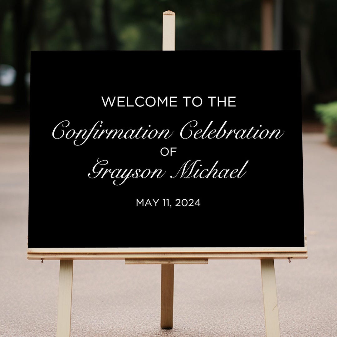 Confirmation Welcome Sign Decal, Personalized Confirmation Party Decor ...