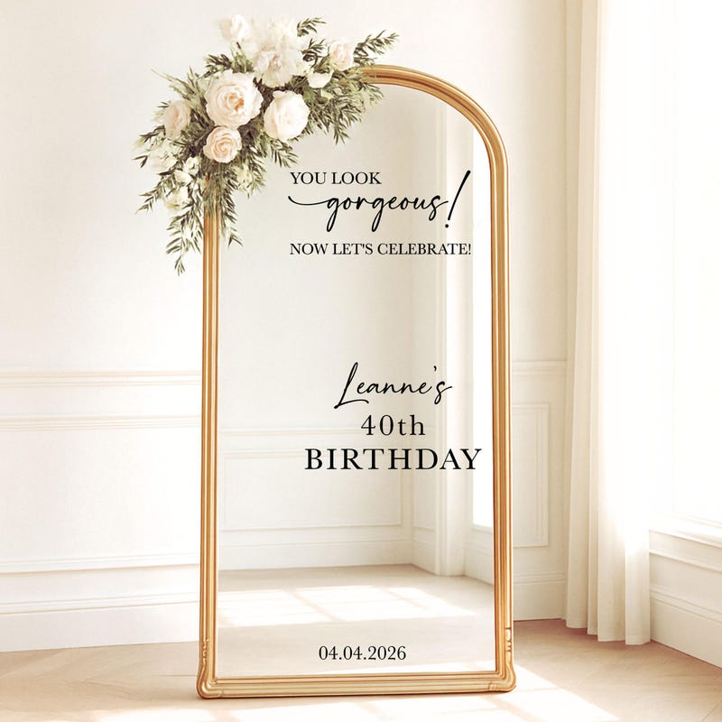 Birthday Decals Mirror - Etsy