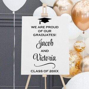 Gradtwin Logo Class of 2026 Twin Graduation Sign DECAL, Grad Party Decorations ...