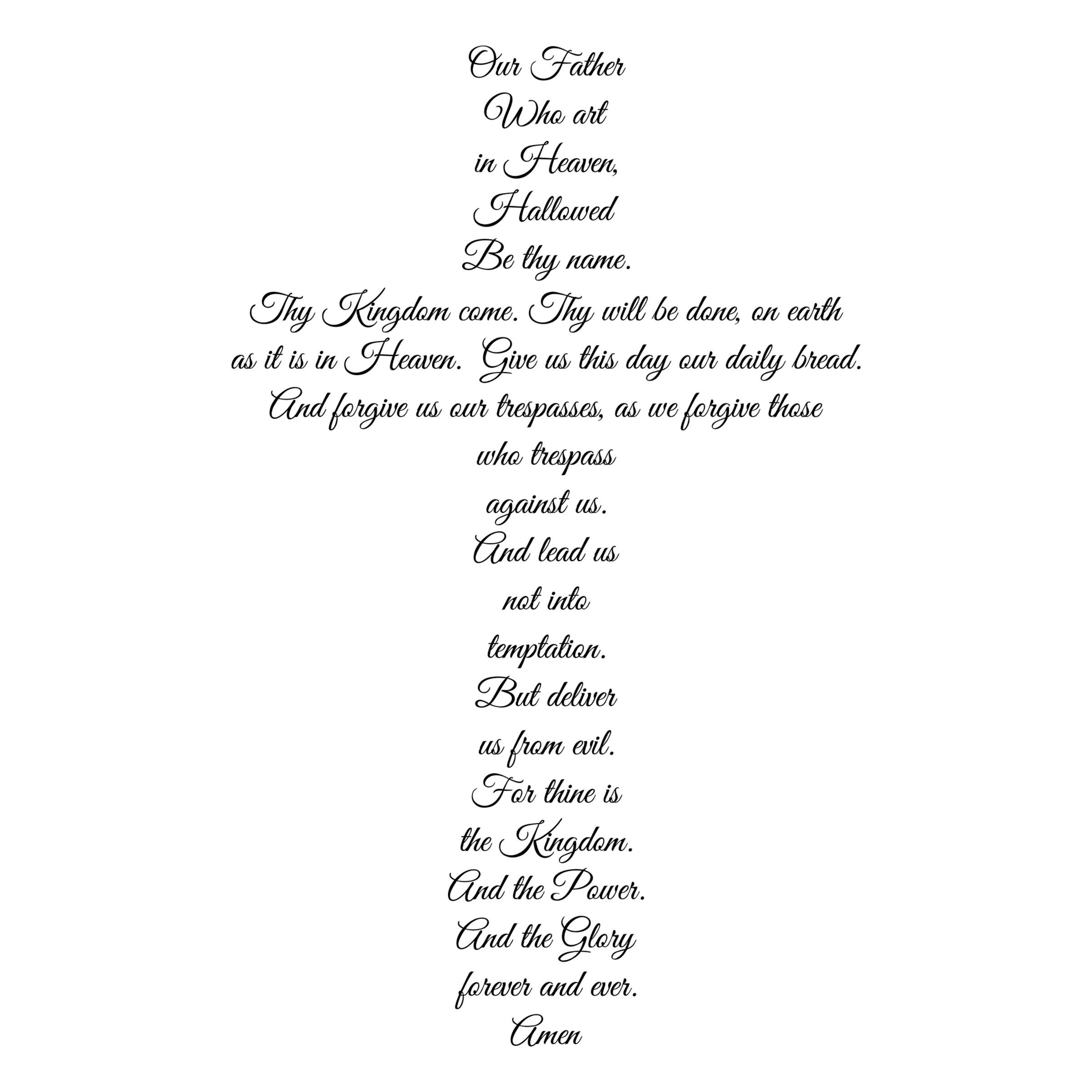 Prayer Decal Prayer Stickers the Lords Prayer Christian Etsy