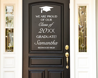 Graduation Decorations 2023 - Graduation Decor - Graduation Door Hanger - Vinyl DECAL - Graduation Party Sign - High School - College