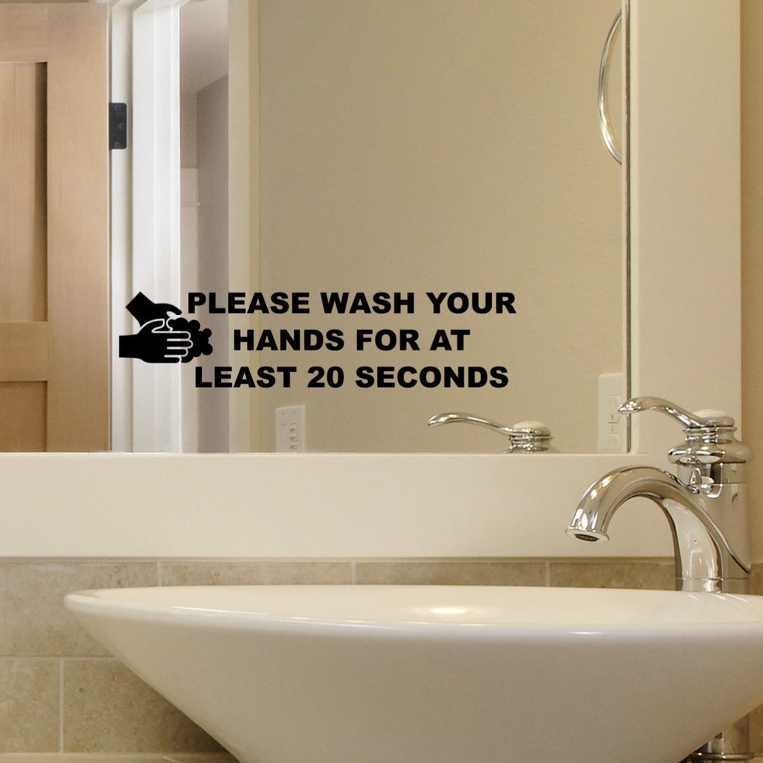 Wash Your Hands Sign - Vinyl DECAL Sticker - Please Wash Your Hands for ...
