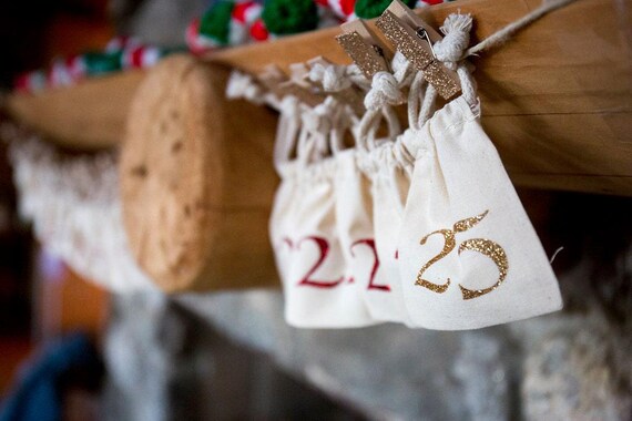Advent Calendar - Christmas Calendar - Holiday Fireplace - Christmas Decorations - Advent Calendar Gifts - Christmas Countdown - Garland