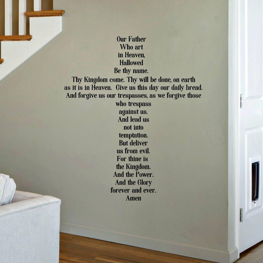 The Lords Prayer Wall Decor - the Lords Prayer Decal - Christian ...