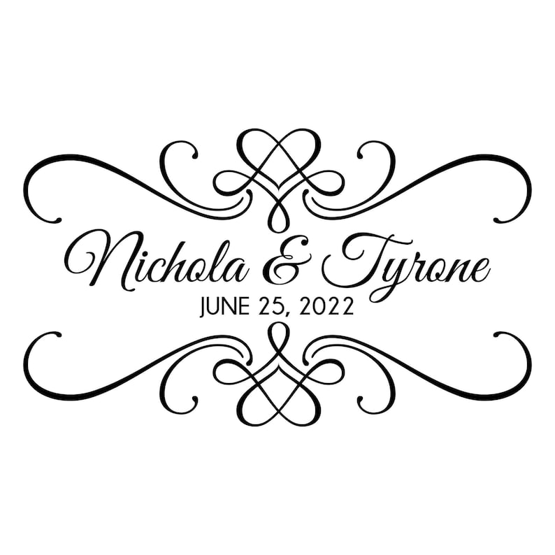 Personalized Wedding Dance Floor Decal, Classic Wedding Decorations, Custom Vinyl Floor Sticker, Wedding Reception Decor, Bride Groom & Date image 2