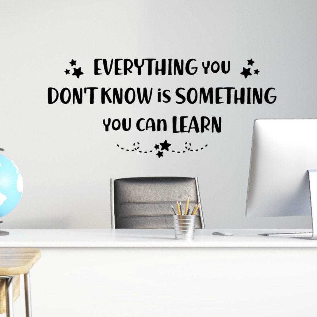 Brainy Quote - Classroom Sign - Motivational Sticker - Teacher Classroom Decor - Wall Decals Kids - Learning Quotes Wall Decal - Educational