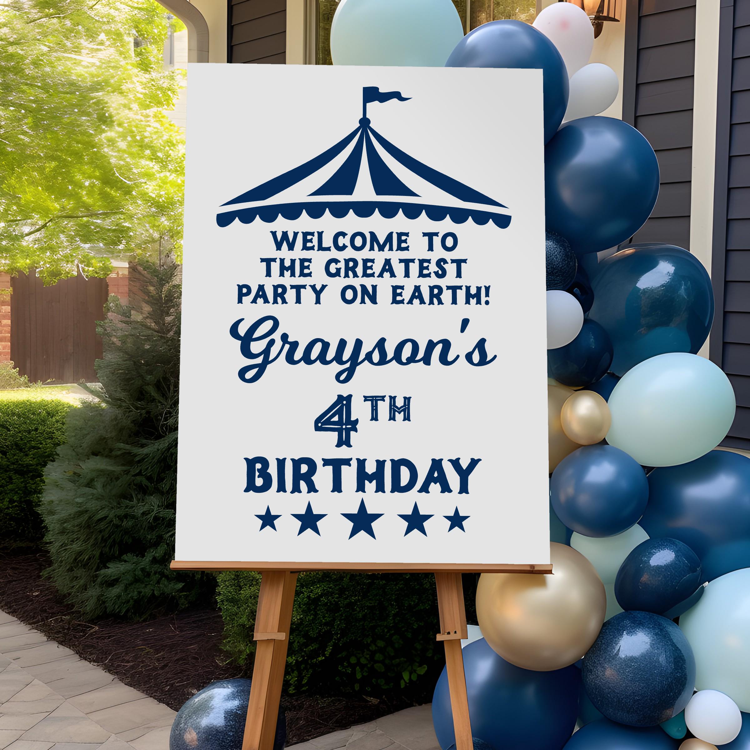 Custom Circus Birthday Party Lettering Decal - Personalized Welcome ...
