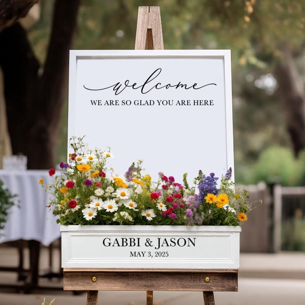 We Are So Glad You Are Here Decal for Custom Flower Box Welcome Sign Wedding Shower, Engagement Party, Birthday, Welcome Sign Lettering