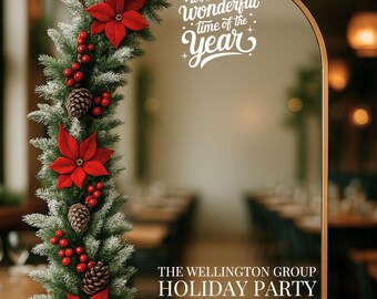 Christmas Mirror Decal •Most Wonderful Time of the Year Vinyl • Holiday Party Decor • Corporate Event Sign • Christmas Selfie Mirror Sticker