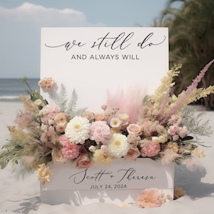 Todavía hacemos calcomanía de signo de aniversario para boda, fiesta de aniversario, letras de signo de caja de flores de bienvenida para el signo de caja de floración DIY, 10, 25, 50