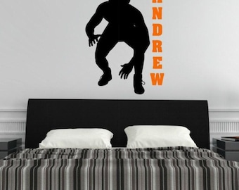 Wrestler Wall Decal, Wrestler Decal for Wall, Wrestling Decal, Wresting Décor Boys Room, Large Wall Decals for Boys, Vinyl Wall Decals Name