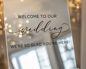 Wedding Welcome Sign Vinyl Decal - DIY Wedding Sign Lettering - Custom Vinyl Sticker for Acrylic, Mirror, Chalkboard, Wood Signs