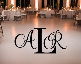 Custom Wedding Monogram Dance Floor Decal, Personalized Initials Vinyl Sticker, Elegant Reception Floor Decor, Removable Wedding Vinyl