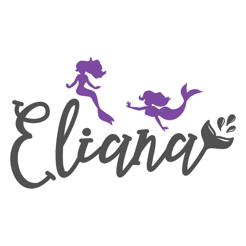 Mermaid Wall Decor for Girls Mermaid Name Decal Mermaid Etsy