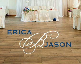 Dance Floor Monogram - Wedding Dance Floor Decal - Vinyl Floor Decal