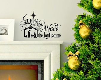 Joy to the World Decal, Christmas Wall Decals, Christmas Wall Décor, Christmas Wall Sticker, Vinyl Stickers Wall, Christmas Vinyl Decal Wall