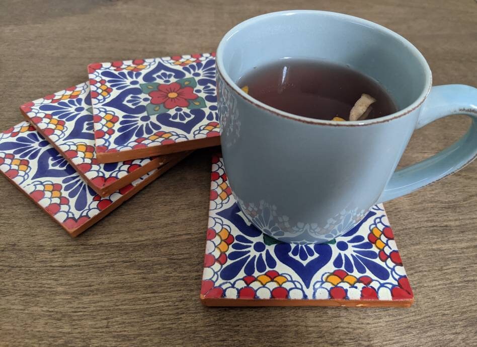 Set of 4 Mexican coasters/ Mexican coaster set/ rustic boho Etsy