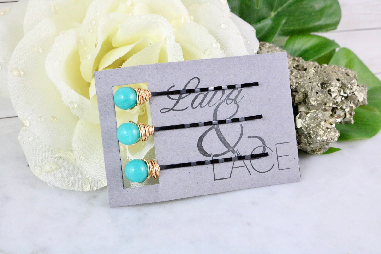 Turquoise Hair Pins Gemstone Hair Clips Fancy Bobby Pins Etsy