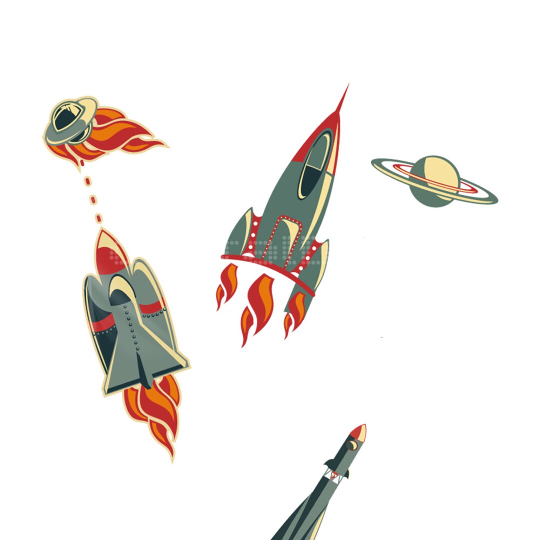 vintage rocket illustration
