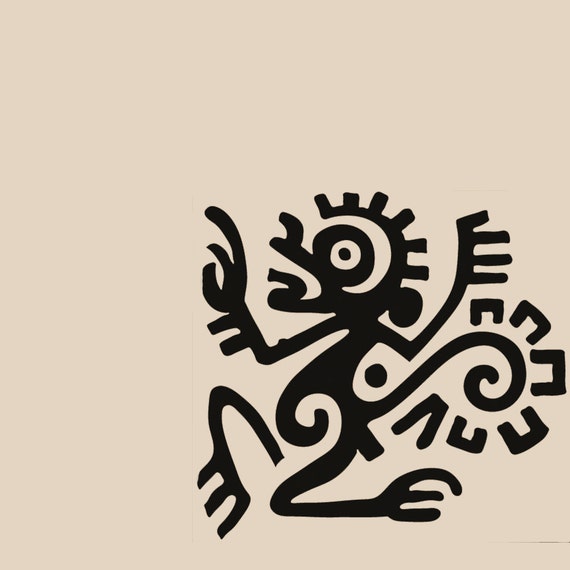 Art Print Pre Columbian Design Monkey Mayan Symbol | Etsy