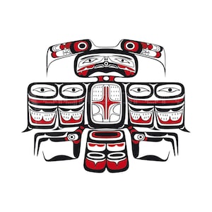 Based on Haida designs Art Print IIlustration Wall Art Digital Illustration Art Print Indians Art image 1