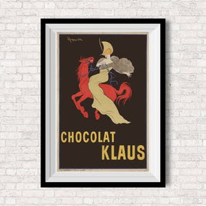 Advertising Chocolat Wall Art Vintage Illustration Poster Print Retro Woman Wall Poster Art to Print Wall Hanging image 7