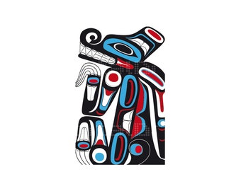 Native Haida designs -Based on Haida Art - Art - Print IIlustration - Wall Art - Digital Illustration - Art Print  - Art