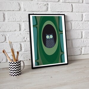 Owls prints Modern Nursery Art For Kids Room Wall Art Children Art Kids Room Art Babyshower gift Green