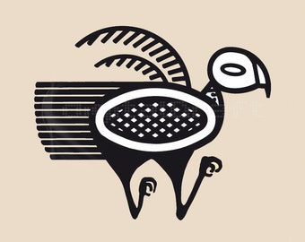 Bird Pre Columbian Design -  Argentine -  IIlustration - Art to Print - Home Decor -  MInimal - Illustration - Bird -