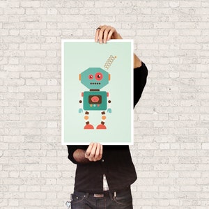 Robot Prints Modern Nursery Robot Wall Art Art For Kids Room Children Art Kids Room Art Art to Print image 5