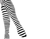 Arte para imprimir - Ilustração de moda - Decoração de parede - Arte moderna de parede - Ilustração digital - Pernas com listras