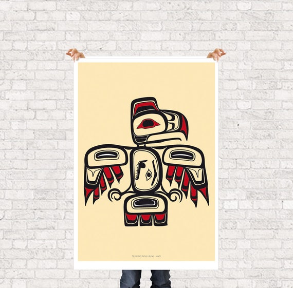 Haida Eagle Indigenous IIlustration Print Home Decor | Etsy