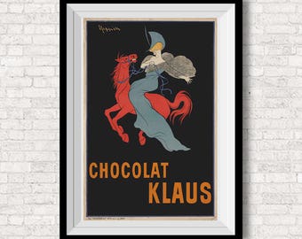 Advertising Chocolat - Wall Art - Vintage Illustration - Poster - Print Retro - Woman - Wall Poster - Art to Print - Wall Hanging