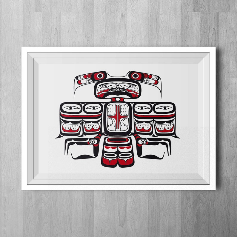 Native Haida Designs Haida Art Print Iilustration Wall Etsy