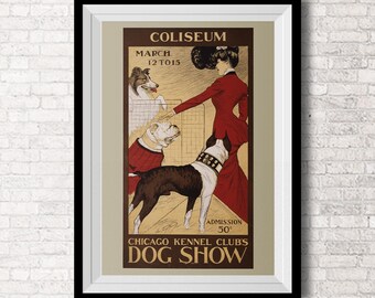 Dog Show  -Mascoutah - Wall Art - Vintage Illustration - Poster - Art to Print