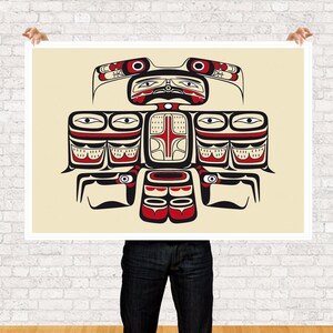 Based on Haida designs Art Print IIlustration Wall Art Digital Illustration Art Print Indians Art Cream