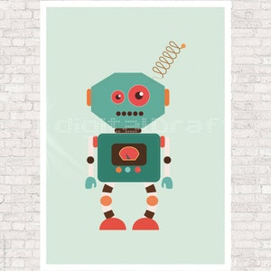 Robot Prints Modern Nursery Robot Wall Art Art For Kids Room Children Art Kids Room Art Art to Print image 4