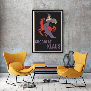 Advertising Chocolat Wall Art Vintage Illustration Poster Print Retro Woman Wall Poster Art to Print Wall Hanging Lile