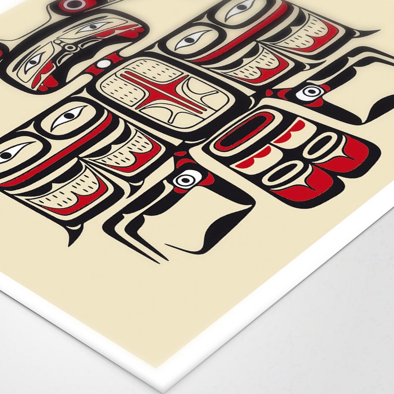 Based on Haida designs Art Print IIlustration Wall Art Digital Illustration Art Print Indians Art image 7